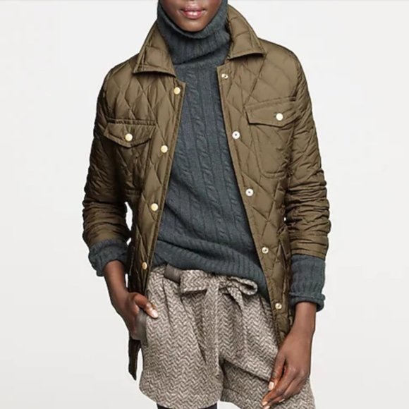 New J. Crew Excursion quilted down utility field safari cargo puffer jacket